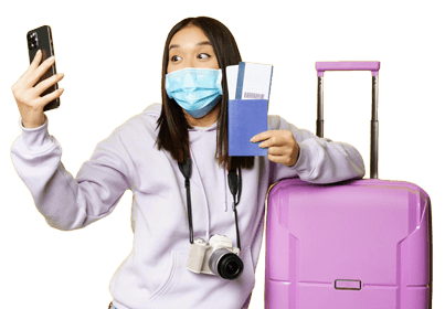 Tourist girl travelling